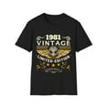 thumbnail image 1 of Vintage 1981 T Shirts for Men Retro Funny 1981 Birthday Mens T Shirts, 1 of 4
