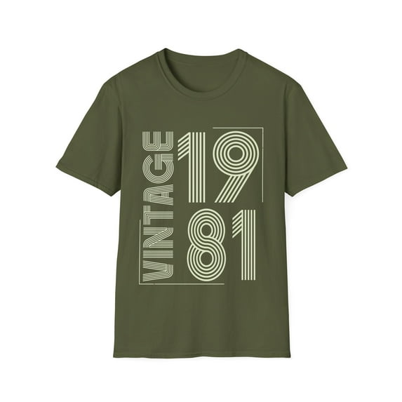Vintage 1981 T Shirts for Men Retro Funny 1981 Birthday Shirts for Men