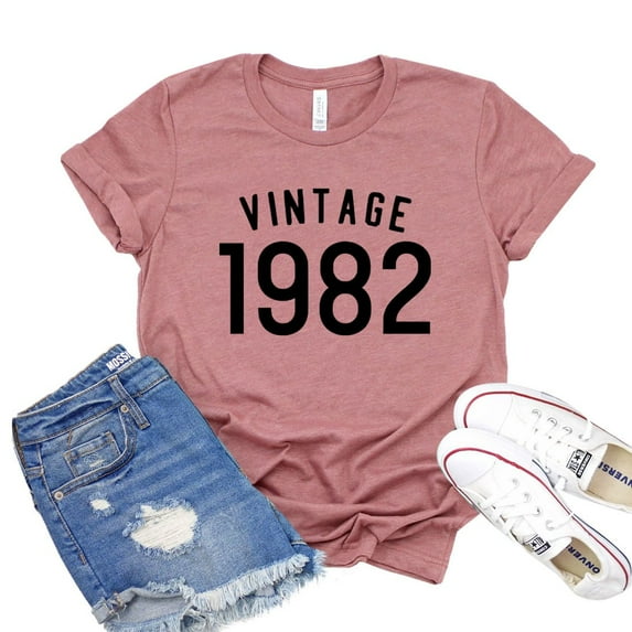 Vintage 1982 Shirt 39Th Birthday Tee Women's Party T-shirt Limited Edition Gift Celebration Shirts Weekend Tshirt