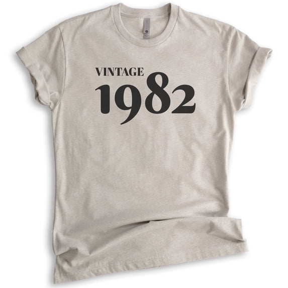 Vintage 1982 Shirt, Unisex Women's Men's Shirt, 40th Birthday Shirt, Fortieth Birthday Shirt, B-day Shirt, Light Silk Gray, Small