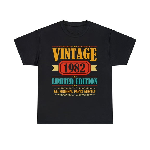 Vintage 1982 T Shirts for Men Retro Funny 1982 Birthday Big and Tall Shirts for Men Plus Size