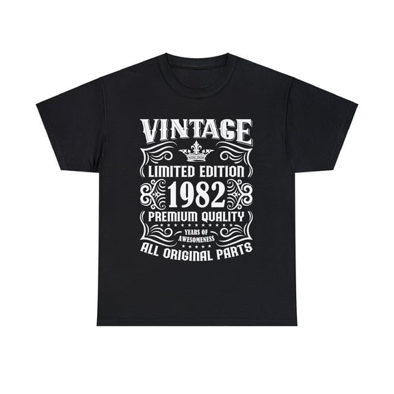Vintage 1982 TShirt Men Limited Edition BDay 1982 Birthday Mens Tshirts for Men Big and Tall
