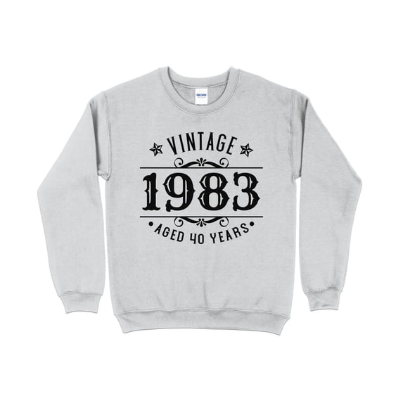 Vintage 1983 Aged 40 Years Sweatshirt, 40th Birthday Sweater