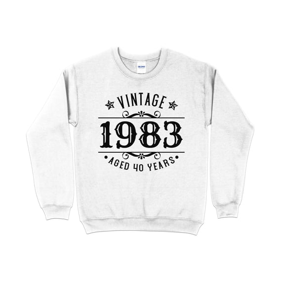 Vintage 1983 Aged 40 Years Sweatshirt, 40th Birthday Sweater