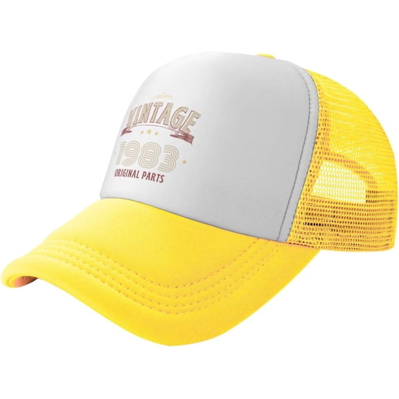 Vintage 1983 Original Parts Funny 40th Birthday Unisex Baseball Cap Vintage Low Profile Trucker Hats Adjustable Black