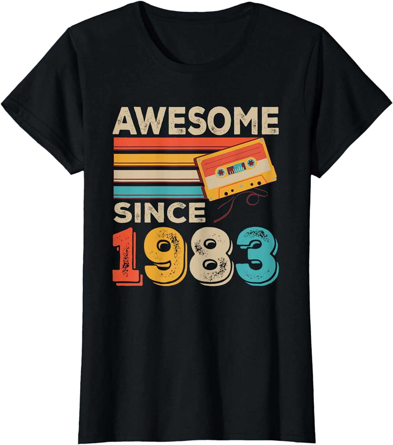 Vintage 1980 40 Years Awesome 40th Birthday Retro Cassette T-Shirt Vintage 1980 40 Years Awesome 40th Birthday Retro Cassette T-Shirt