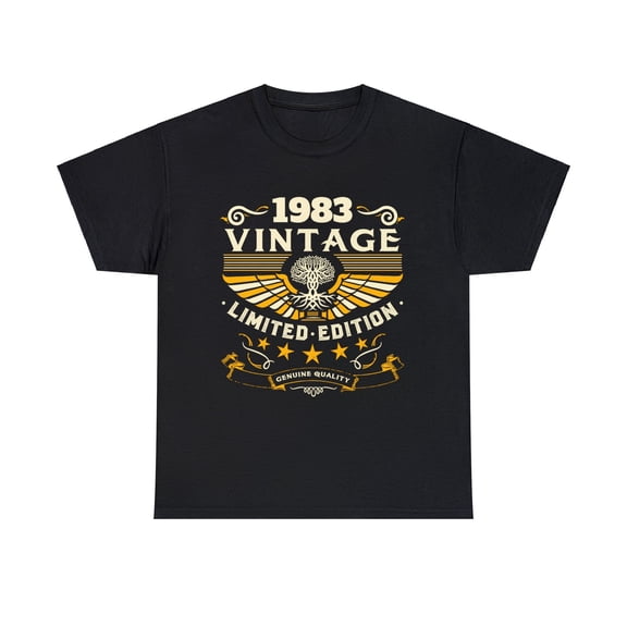 Vintage 1983 T Shirts for Men Retro Funny 1983 Birthday Mens Shirt Plus Size Big and Tall