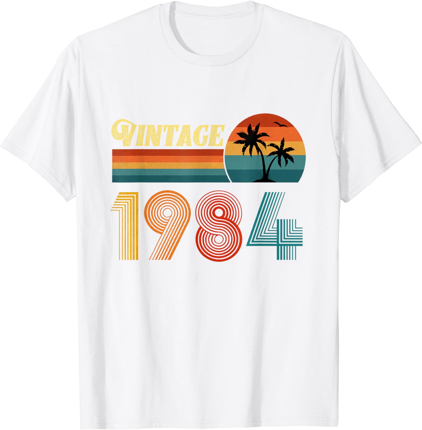 T-shirt Personalizzata 40° Compleanno - Vintage 1984 Con Nome Sul Retro
