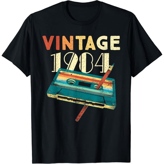 Vintage 1984 Music Cassette 40th Birthday Gifts 40 Years Old T-ShirtMen and women, Black T-shirt, size: Extra large