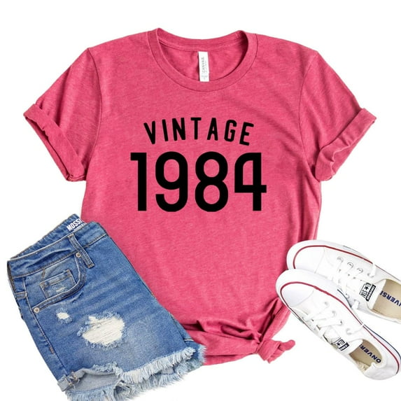 Vintage 1984 Shirt Celebration Shirts 37th Birthday Tshirt Women's Party Tee Retro B'day T-shirt Gift For Friend