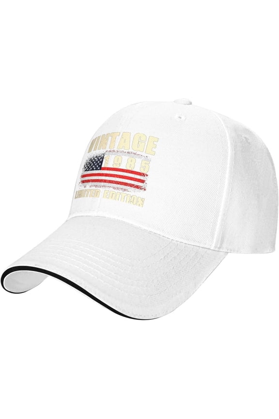 Vintage 1985 40th Birthday Gifts 40 Year Old American Flag Classic Baseball Cap Dad Hat Adjustable Men Women,Black