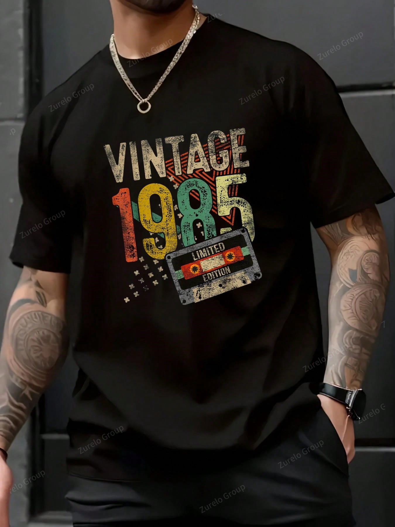 T-shirt anniversaire homme 40 ans coloris clair – Vintage 1986 – Perfection main image 1
