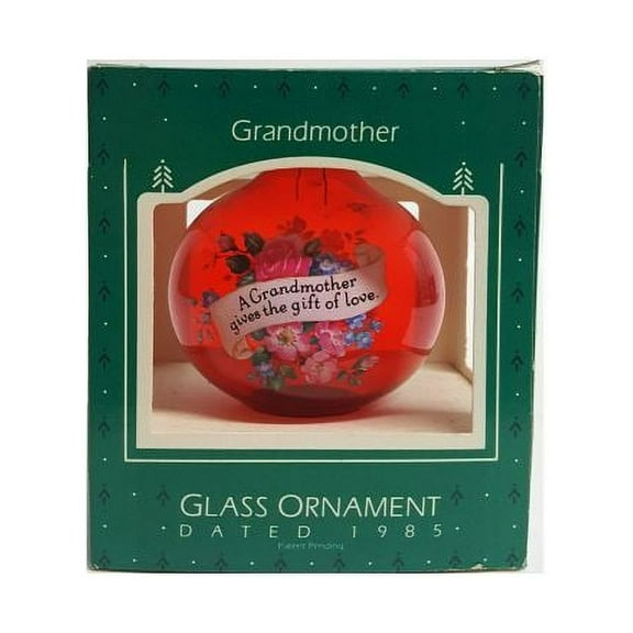 Vintage 1985 Hallmark Grandmother Glass Ball Ornament