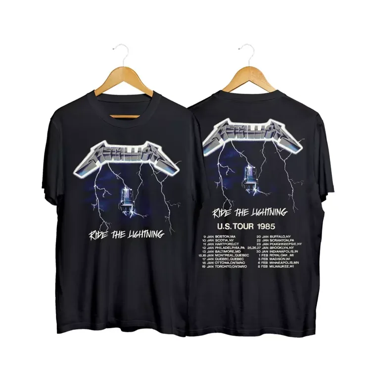 Vintage metallica ride the lightning t shirt on sale