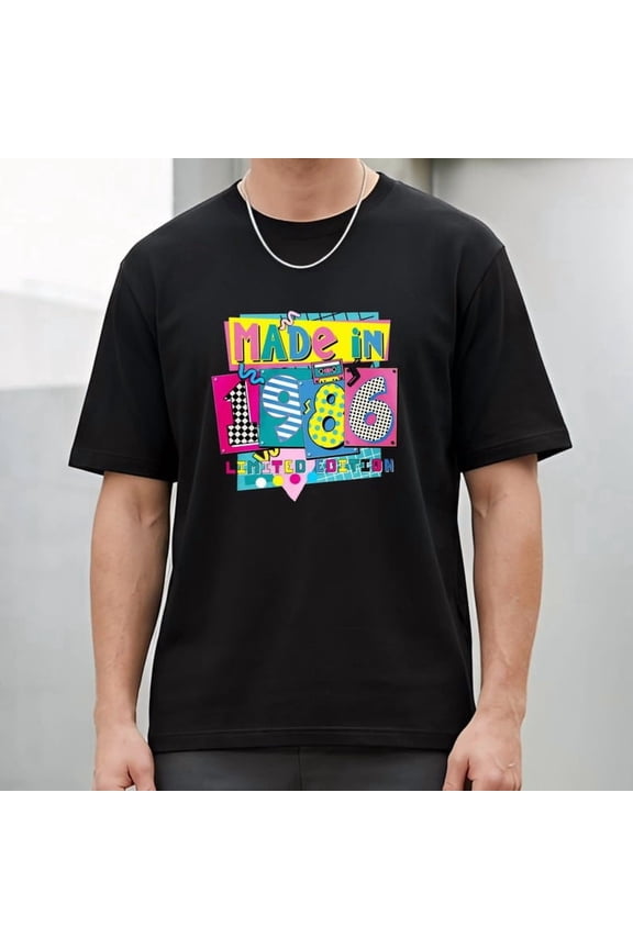 Vintage 1986 Birthday T-Shirt, Retro 80s Cassette Graphic Tee, Limited Edition Nostalgia Unisex Shirt
