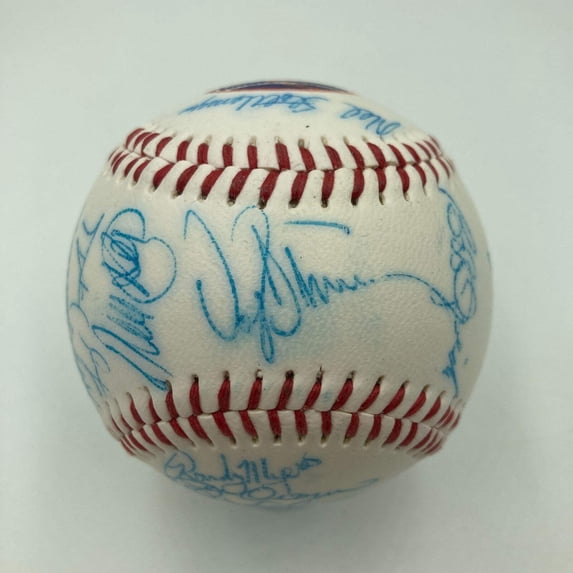 Vintage 1986 New York Mets World Series Champs Team Signed Baseball JSA COA
