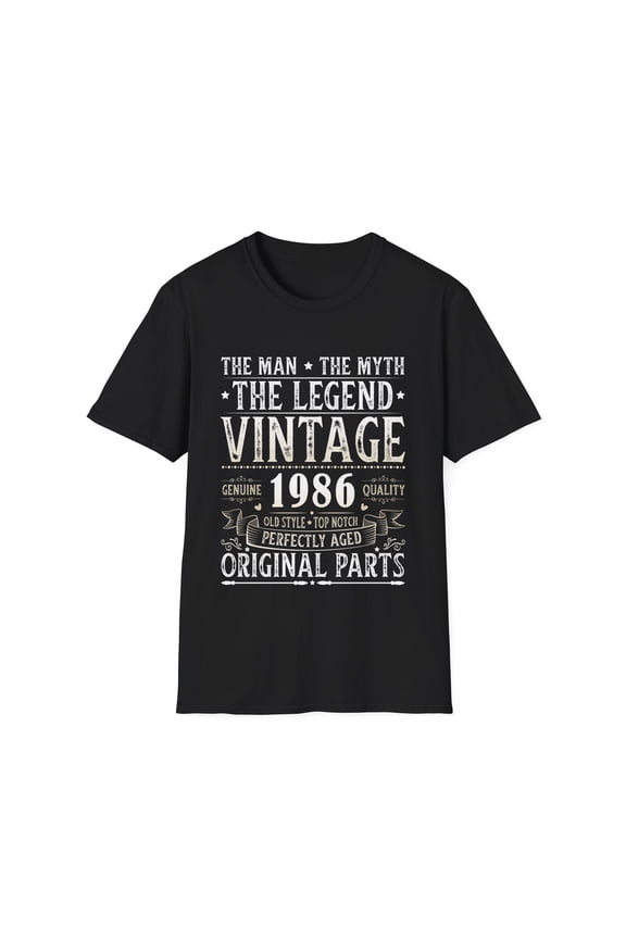 Vintage 1986 TShirt Men Limited Edition BDay 1986 Birthday Mens Shirts