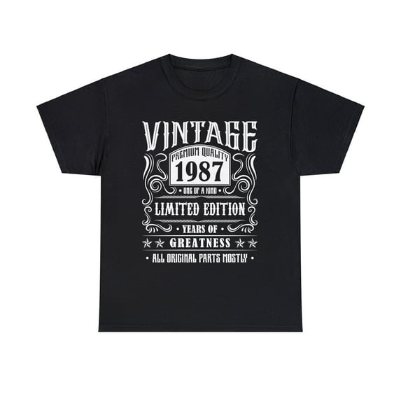 Vintage 1987 T Shirts for Men Retro Funny 1987 Birthday Big and Tall Shirts for Men Plus Size