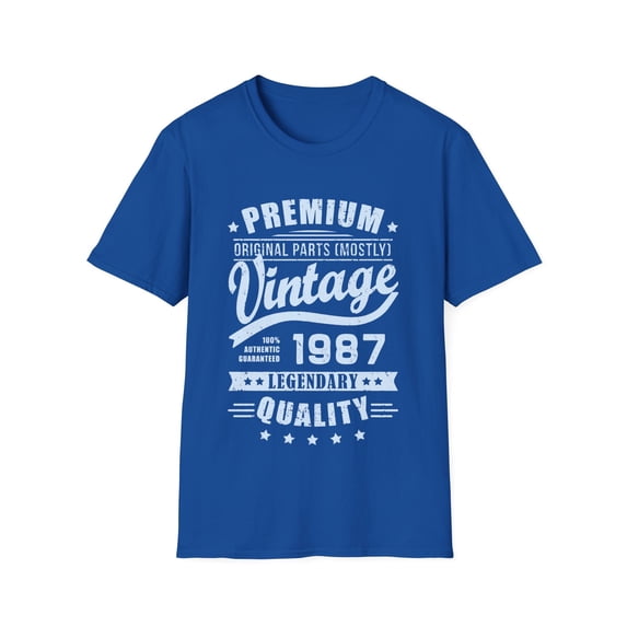 Vintage 1987 T Shirts for Men Retro Funny 1987 Birthday Mens Shirts