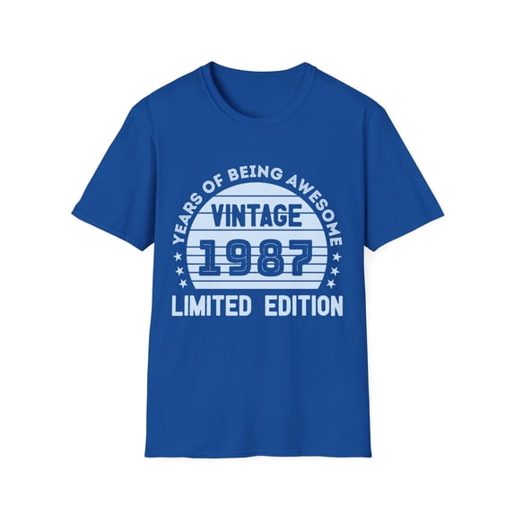 Vintage 1987 T Shirts for Men Retro Funny 1987 Birthday Shirts for Men