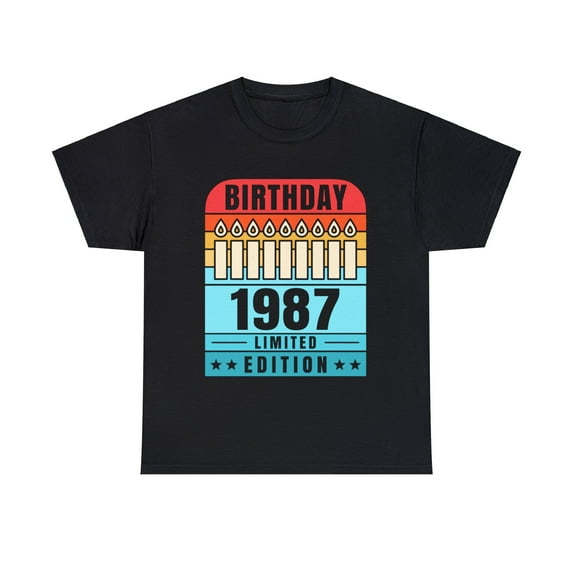 Vintage 1987 TShirt Men Limited Edition BDay 1987 Birthday Mens Tshirts for Men Big and Tall