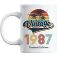 thumbnail image 1 of Vintage 1987 feat. Retro Sunset & Palm Trees Coffee & Tea Mug (11oz), 1 of 8