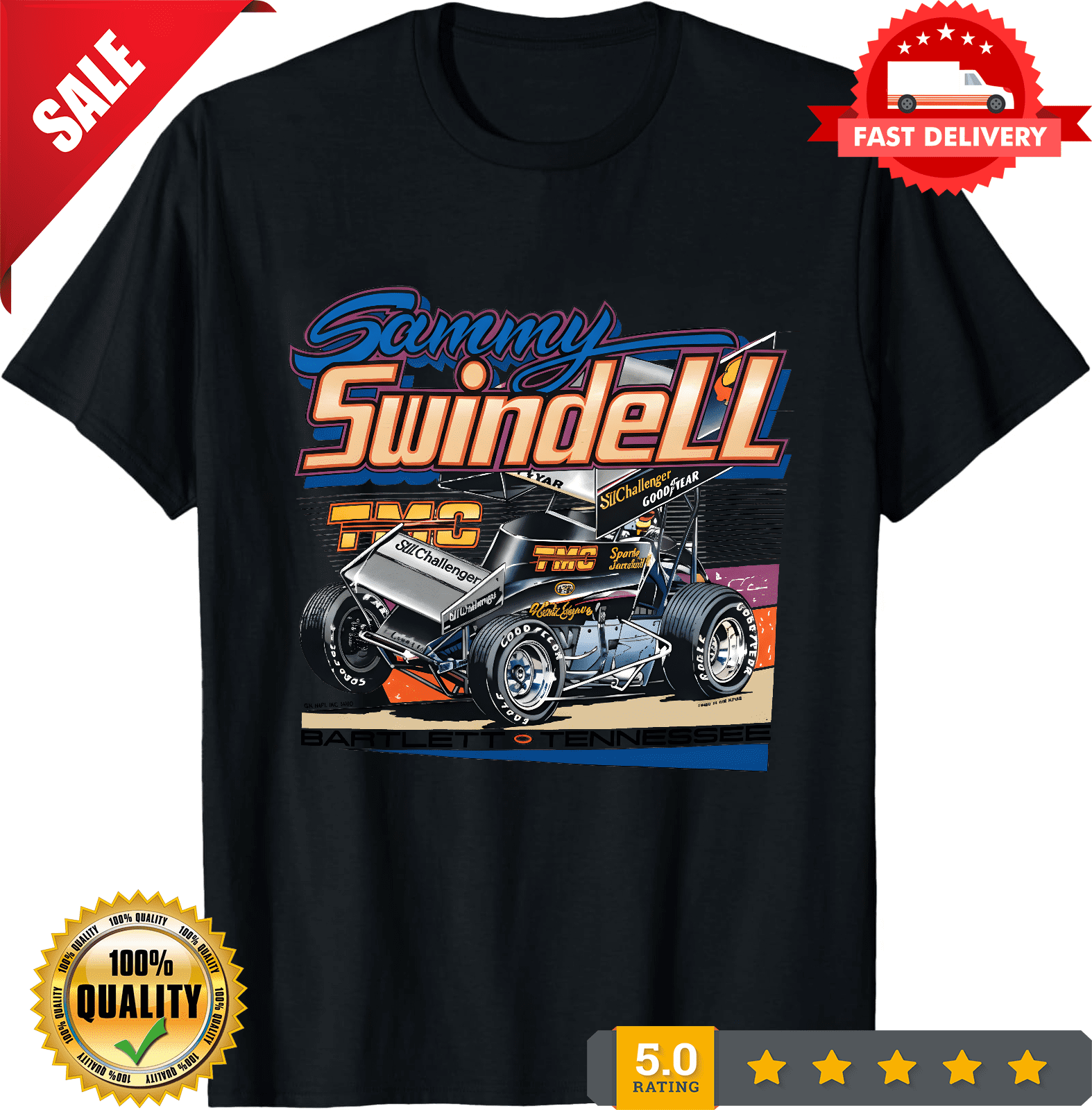 Cars Racing Food Vintage 1988 Sammy Swindell Sprint Car Racing T-Shirt S-5Xl Gift Fans ...
