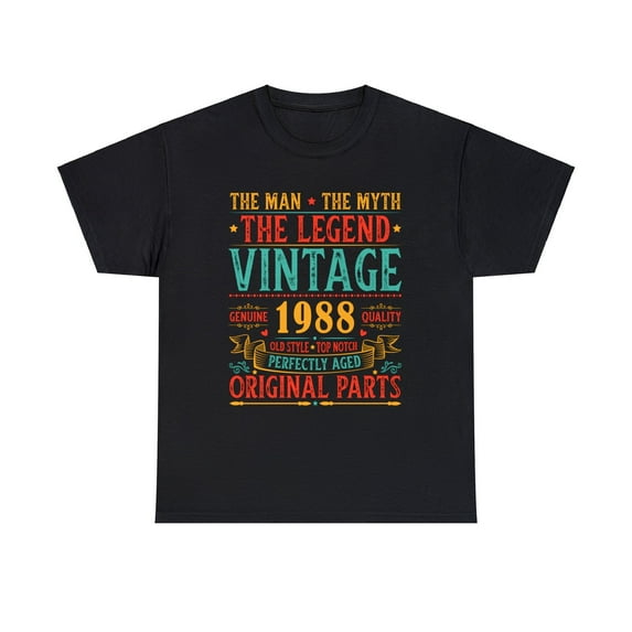 Vintage 1988 T Shirts for Men Retro Funny 1988 Birthday Men Shirts Big and Tall Plus Size