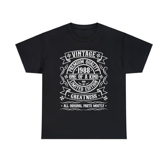 Vintage 1988 T Shirts for Men Retro Funny 1988 Birthday Mens T Shirts Plus Size Big and Tall