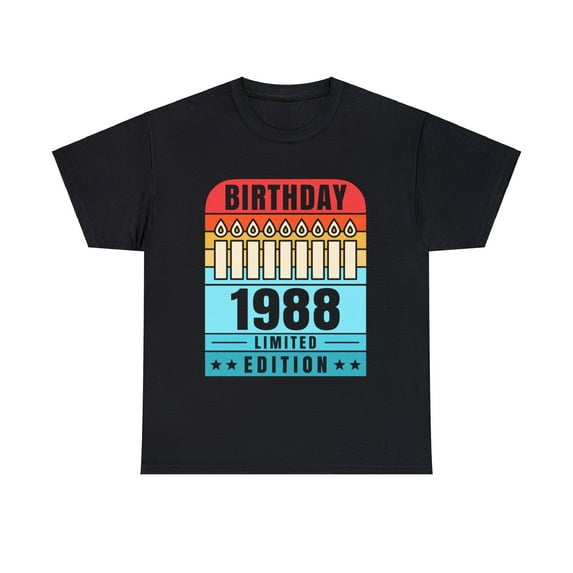 Vintage 1988 TShirt Men Limited Edition BDay 1988 Birthday Mens T Shirts Plus Size Big and Tall