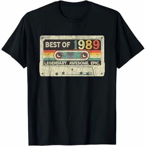 Vintage 1989 Edition Cassette Tape 33th Birthday T-Shirt