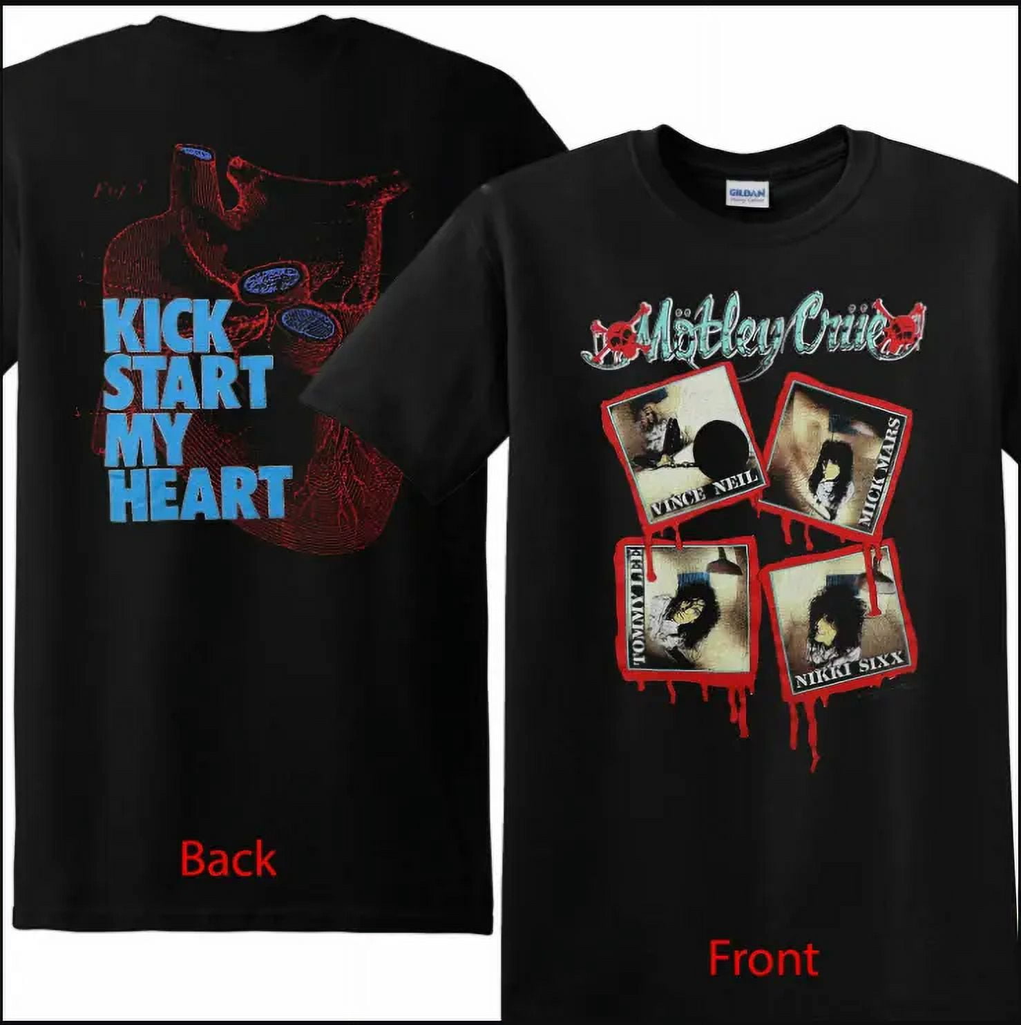 Vintage 1989 Motley Crue Kickstart My Heart Rock Concert Tour Band T