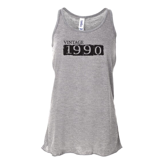 "Vintage 1990, 30th Birthday, Born In 1990, Soft Bella Canvas, Sublimation, 30 Years Old, 30 Tank, Gift For Her, Racerback, Birthday Gift, Athletic Grey, LARGE"
