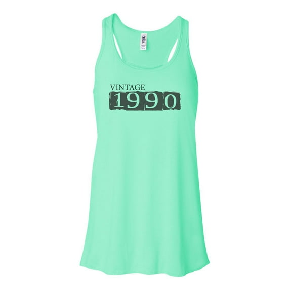 "Vintage 1990, 30th Birthday, Born In 1990, Soft Bella Canvas, Sublimation, 30 Years Old, 30 Tank, Gift For Her, Racerback, Birthday Gift, Mint , LARGE"