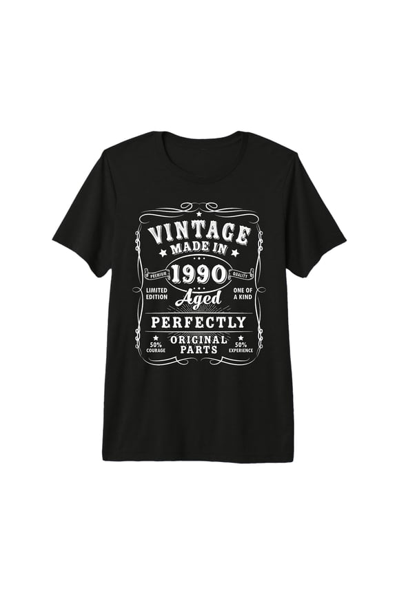 Vintage 1990 35th Birthday Decorations Men's Premium Tri-Blend T-Shirt for Unique Celebration