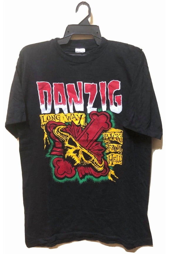 Vintage 1990 Danzig Rock Metal Tour Concert T-Shirt Samhain, S-5XL