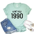 thumbnail image 1 of Vintage 1990 Shirt 30Th Birthday Gift Women's Party T-shirt Celebration Shirts Retro B'day Tshirt 90's Tee, 1 of 3