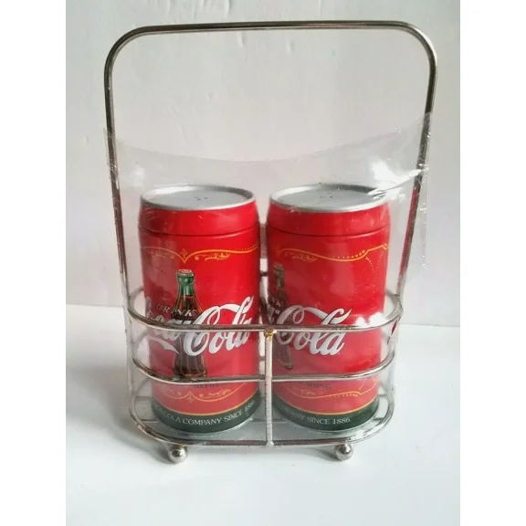 Vintage 1990's Coca Cola Tin Salt & Pepper Shaker by The Tin Company