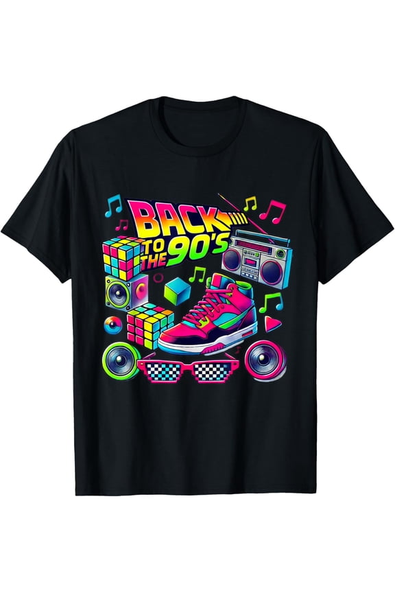 Vintage 1990s Cool Nineties Costume Party Retro Back To 90's T-Shirt- Classic Unisex 100% Cotton Crew Neck T-Shirt Breathable Casual Everyday Wear Affordable