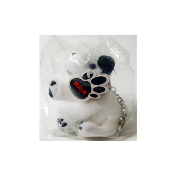 Vintage 1991 Chipper RCA Dog Keyring Bean Bag Plush 4"