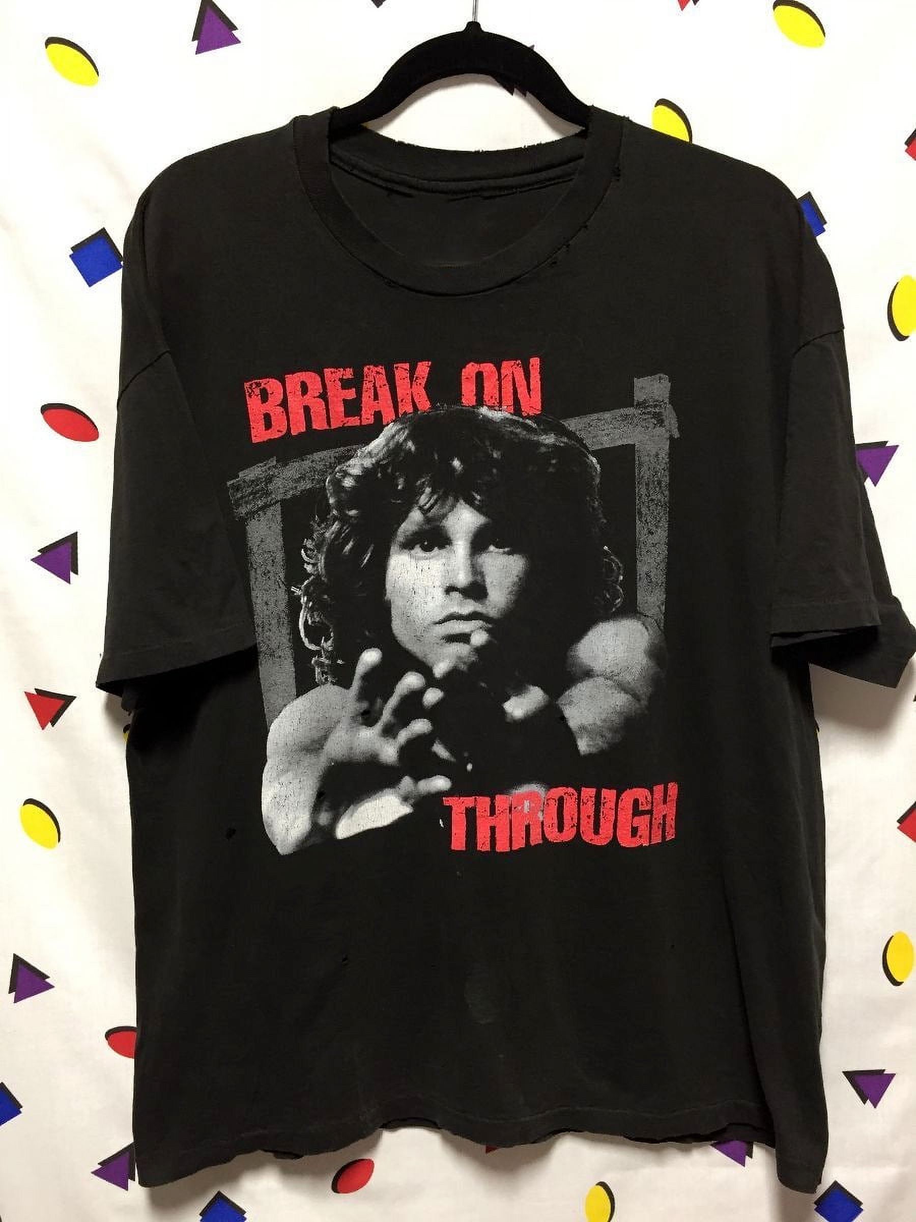 Vintage 1993 Jim Morrison Break On Through Black Unisex Shirt Full Size
