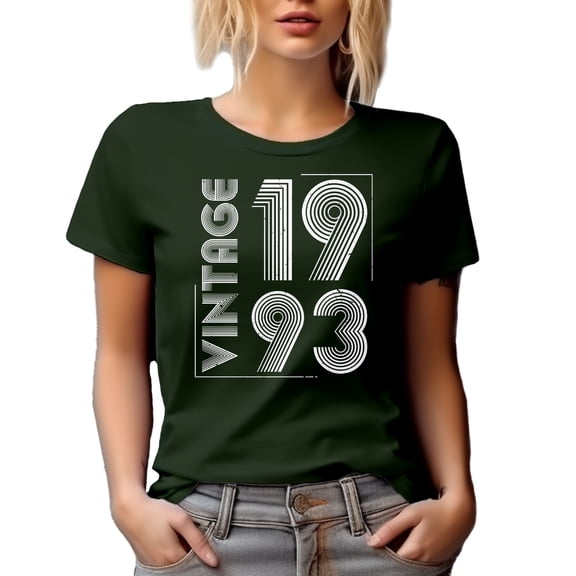 Vintage 1993 - Millennial's Birthday, 90s Baby B-day Celebrant, Military Green T-Shirt, Medium