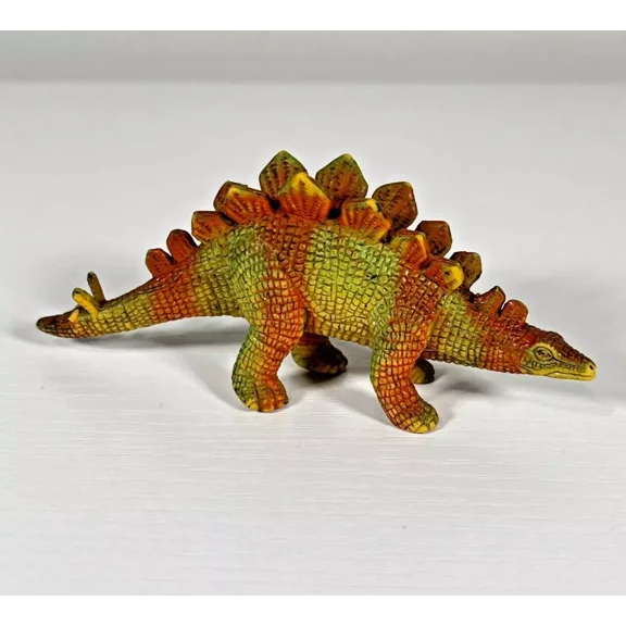 Vintage 1993 U.K.R.D. Stegosaurus PVC Orange & Yellow Dinosaur Quality Figure