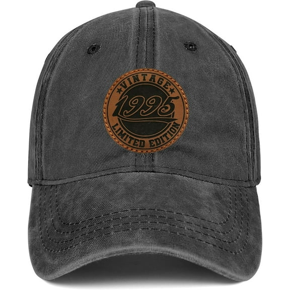 Vintage 1995 30th Birthday Gifts for Men Women Funny Adjustable Washed Leather Patch Baseball Cap Gift Ideas