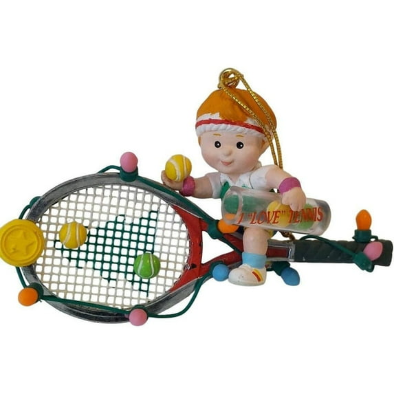Vintage 1995 Serving Up the Best (Tennis Player) Enesco Christmas Tree Ornament 112054
