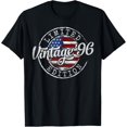 thumbnail image 1 of Vintage 1996 Flag Stamp 28th Birthday Gifts 28 Year Old T-Shirt men and women can wear, black, white, gifts, 1 of 4