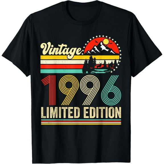 Vintage 1996 Limited Edition 28 years Old 28th Birthday T-ShirtMen and women, Black T-shirt, size: Extra large