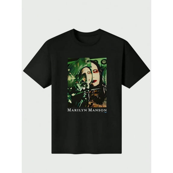 Vintage 1997 Black Winterland T-Shirt Marilyn Manson Beautiful FigureT-Shirt Casual Digital Print 220g Pure Heavy 100% Cotton T Shirt 100% Cotton