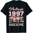 thumbnail image 1 of Vintage 1997 Floral Design Twenty Seven Yr Old 27th Birthday T-Shirt, 1 of 3