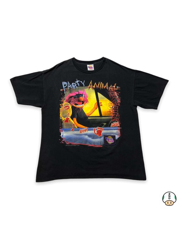 Vintage 1997 Muppets T Shirt Mens XL Black Party Animal USA Graphic Promo Tee